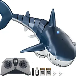 Іграшкова акула на дистанційному керуванні TEMI Shark, 1:18, зі світлом і розпиленою водою - мініатюра 2