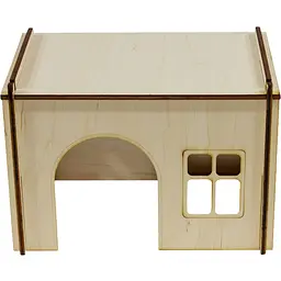 Будинок для морських свинок, кроликів, шиншил Lucky Pet №114 бежевий 29.5x22x19 см - мініатюра 2