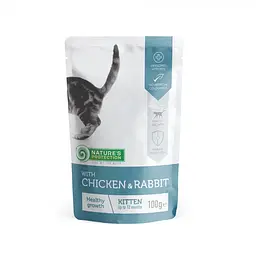 Вологий корм для кошенят з куркою і кроликом Nature's Protection Kitten with Chicken and Rabbit, 100г