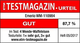 Вафельниця Emerio WM-110984.4 для 4 бельгійських вафель, що обертається - мініатюра 2