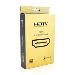 Кабель HDMI Ultra HD 4K 1080p v1.4, Ritar Premium PL348 OD-7.3mm, с фильтром, 2m - мініатюра 2