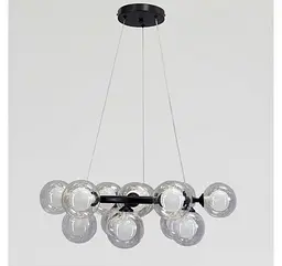 Підвісна люстра Artlight 1102/15BK з 15 скляними плафонами G9, чорна, від 13-20 м² - мініатюра 3