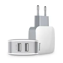 Мережевий зарядний пристрій Baseus Letour 2USB 2.4A ZCL2B-B02 White-Grey - мініатюра 4