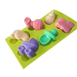 Форма силіконова на планшеті 3D-молд "Дитячий" на 6 фігурок 29x17 см, Kitchen Master Салатовий 87500
