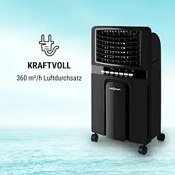 Мобільний кондиціонер-вентилятор OneConcept Baltic Black 3-в-1 (10029738) - мініатюра 2