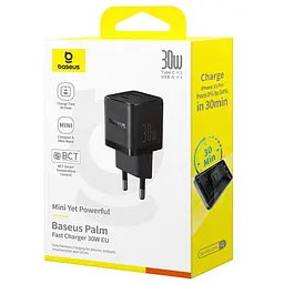 МЗП Palm Fast Charger 30W (1USB-A/1C) (P1011160A) Cluster Black Baseus teh0029602 - мініатюра 6