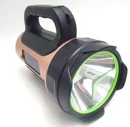 Прожектор акумуляторний світлодіодний 30W LED та бічний COB світильник ліхтар із сонячною панеллю та USB виходом HEL-T93 золотистий