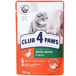 Влажный корм для кошек Club 4 Paws Premium утка в соусе100 г