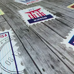 Самоклеюча панель 3D Sticker Wall 700х700х4мм Поштові марки 091 SW-00001152 - мініатюра 2
