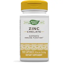 Вітаміни та мінерали Nature's Way Zinc Chelate, 100 капсул