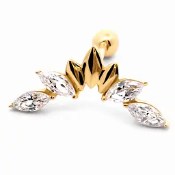 Сережка для хеліксу з жовтого золота Діадема (з40067)