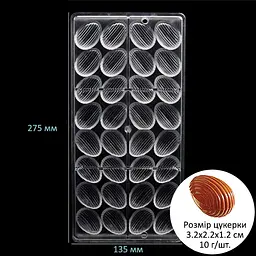 Форма полікарбонатна для шоколадних цукерок та шоколаду 13.5 x 27.5 см №1, Kitchen Master Прозорий 83514 - мініатюра 3