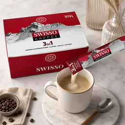 Кава розчинна Swisso Kaffee 3в1 кава молоко цукор у стіках 20 х 18 г - мініатюра 4