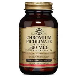 Мінерали Solgar Хром Пиколинат, Chromium Picolinate, 500 мкг, 60 капсул (SOL00871)