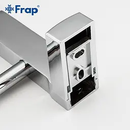 Тримач для рушника Frap F1809 з 2-ма накладками 600 мм білий/хром Хром - мініатюра 2