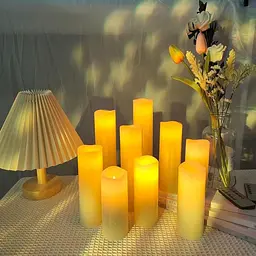 Набір світлодіодних LED свічок Niki Light 9 шт лед свічка з імітацією воску різних розмірів з пультом керування тепло біла - мініатюра 7