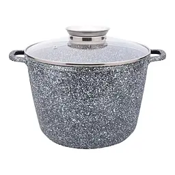 Каструля з кришкою кругла Gusto Ceramic Snow GT-2604-28/1 28 см 10 л сіра - мініатюра 2