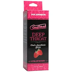 Спрей для мінету Doc Johnson GoodHead DeepThroat Spray - Sweet Strawberry 59 мл для глибокого мінету - мініатюра 3