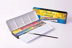 Набір акварельних фарб Sennelier L'Aquarelle, 24 кольори, метал + 1 пензлик - мініатюра 3