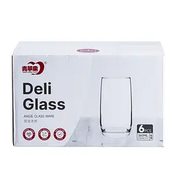 Набір склянок Deli Glass високих 6 штук по 360 мл, прозорий TS Kitchen HP557 - мініатюра 4