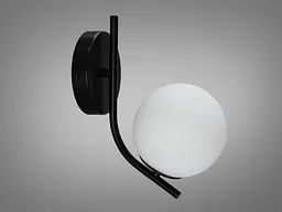 Бра настінне Diasha LQ7064/1W BK G9, 20W, чорний метал, скло, стиль лофт