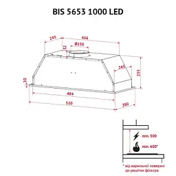 Витяжка кухонна Perfelli BIS 5653 BL 1000 LED - мініатюра 12