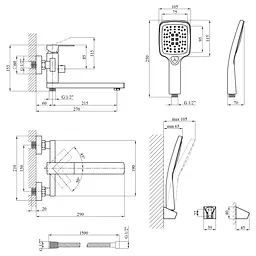 Змішувач для ванни Kroner KRP Edelstahl Kubus - PVD070 (CV035908) - мініатюра 8