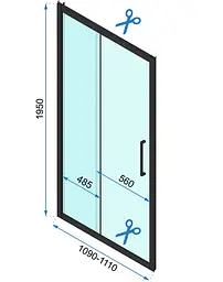 Душові двері Rea Rapid Slide 110 gold REA-K5613 - мініатюра 2