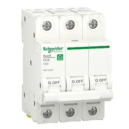 Автоматичний вимикач змінного струму Schneider RESI9 63А, 3P, крива C, 6кА