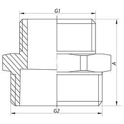 Ніпель редукційний 1 / 2''x1 "Koer Kf.N0610 KF0035 - мініатюра 2