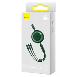 Кабель Baseus Bright Mirror 2 Series Retractable 3-in-1 Cable USB to MicroUSB+Lightning+Type-C 66W 1.1m CAMJ010106 Green - мініатюра 4