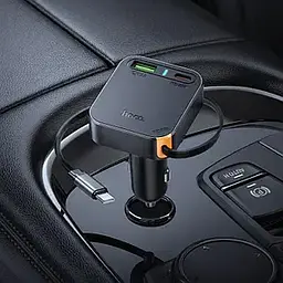 АЗП-USB HOCO NZ18 PD35W+QC3.0 (2Type-C/1USB) Black - мініатюра 2