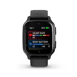 Смарт-годинник Garmin Venu Sq 2 – Music Edition Slate Aluminum Bezel with Black Case and Silicone Band (010-02700-00/10/80) - мініатюра 2