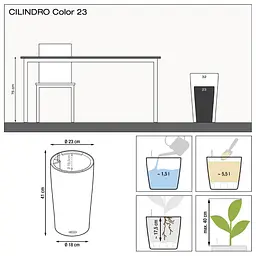 Вазон Lechuza Cilindro Color, 5.5 л, пісочно-коричневий (13948) - мініатюра 4