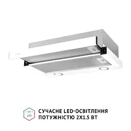 Витяжка телескопічна Perfelli TL 602 WH LED - мініатюра 4