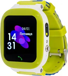 Дитячий смарт-годинник AmiGo GO004 Splashproof Camera+LED Green (UA)