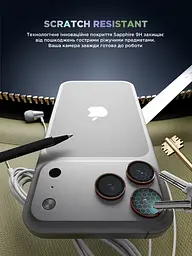 Захисне скло для камери Apple iPhone 17 Pro/17 Pro Max, Supreme BI, помаранчевий колір, з рамкою, глянцеве скло для захисту лінз, протиударне, прозоре, з клейовим шаром по контуру, не впливає на якість фото, ArmorStandart (ARM86440) - мініатюра 5