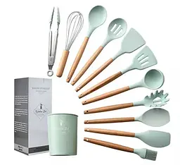 Набір кухонного приладдя Kitchen Set, 12 предметів ∙ Силіконові аксесуари для кухні з підставкою - мініатюра 4