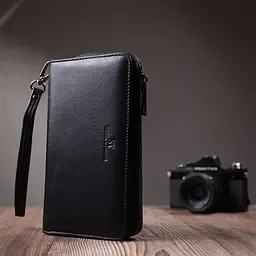 Чоловічий клатч із блоком для карт з натуральної шкіри ST Leather 22694 чорний - мініатюра 10
