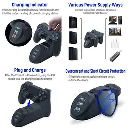 Зарядка для джойстиків PS4 DualShock 4 зарядна станція iPega PG-9180 Charging Station - мініатюра 6