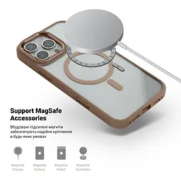 Чехол Apple iPhone 16 Pro Max, Unit MagSafe, бежевый, прозрачный, магсейф, противоударный, магнитный, панель-накладка с поддержкой MagSafe, с поддержкой беспроводной зарядки, TPU+PC, защита всего корпуса, ударопрочный, ArmorStandart (ARM81331) - мініатюра 4