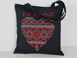 Сумка Шоппер з вишивкою UKRAINE червоне серце, еко сумка для покупок, шопер, сумка з вишиванкою, сумка для покупок вишита