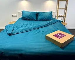 Постільна білизна LARA сатин-страйп LUX turquoise d13227е180 з простирадлом на резинці 180х200х25 євро - мініатюра 4