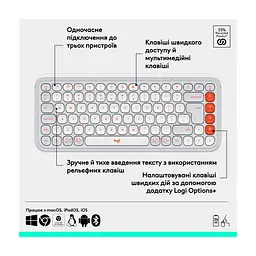 Клавіатура Logitech POP Icon Keys Bluetooth UA Off-White (920-013072) - мініатюра 7