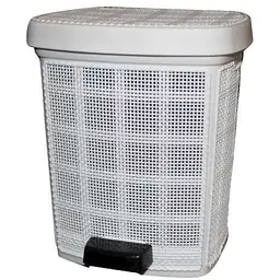 Смітник з педаллю AKAY PLASTIK 12л "JUTE" NO.2 прям. білий