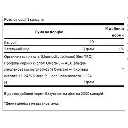 Лляна олія Swanson Flaxseed Oil 1 g 100 softgels - мініатюра 2