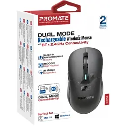 Мишка Promate Samo Wireless/Bluetooth Black (samo.black) - мініатюра 2