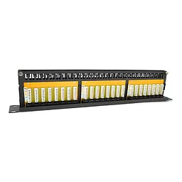 Патч-панель Ritar 48 портів UTP DUAL кат 6 19" 1U неекранована чорна Q10 (73-00887) - мініатюра 2
