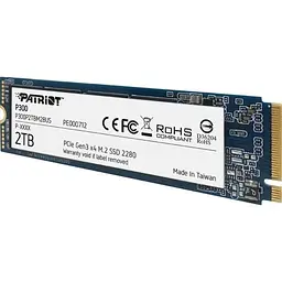 Твердотільний накопичувач SSD 2Tb, P300, PCI-E 3.0 x4, M.2 2280, 3D TLC, 2100/1650 МБ/с Patriot teh0019839 - мініатюра 4