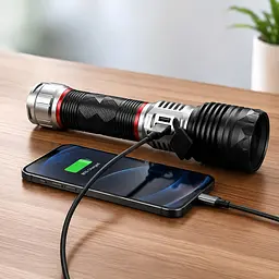 Ручний LED фонарик Bailong BL CB G685 акумуляторний USB / Потужний ручний ліхтар COBA CB-G685 з зумом і Type-C зарядкою - мініатюра 2